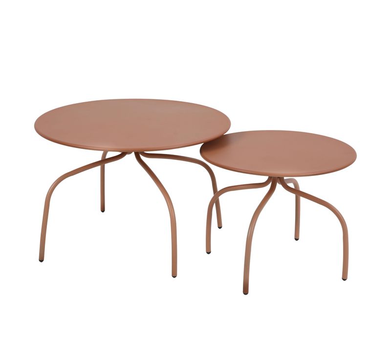 Lot De 2 Tables Basses Gigognes De Jardin Argile Venise