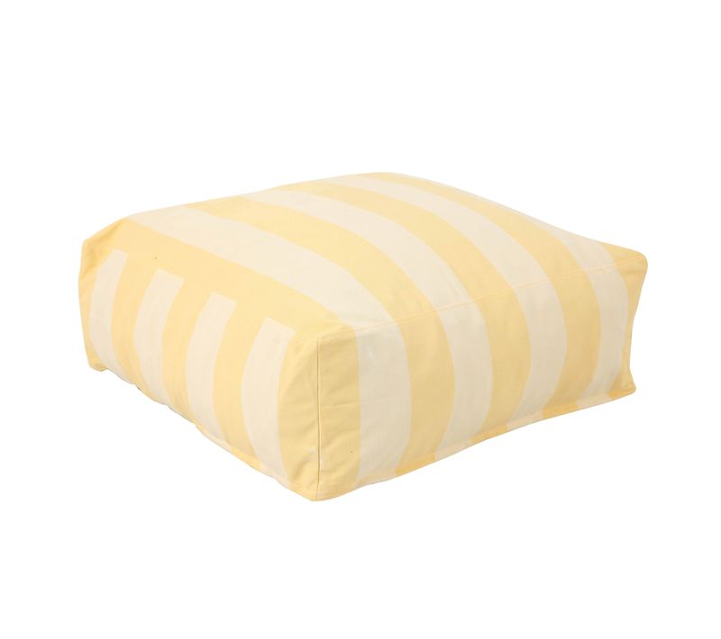 Pouf Rayé Pour Salon De Jardin Modulable Jaune Clair Mixi