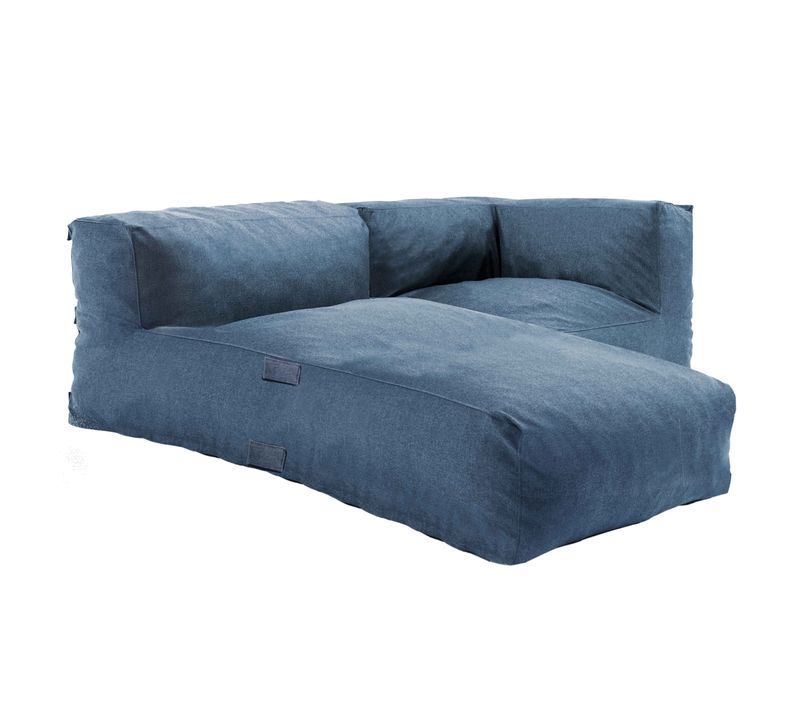 Salon De Jardin Un Fauteuil D'angle Et Une Méridienne Bleu Pacific