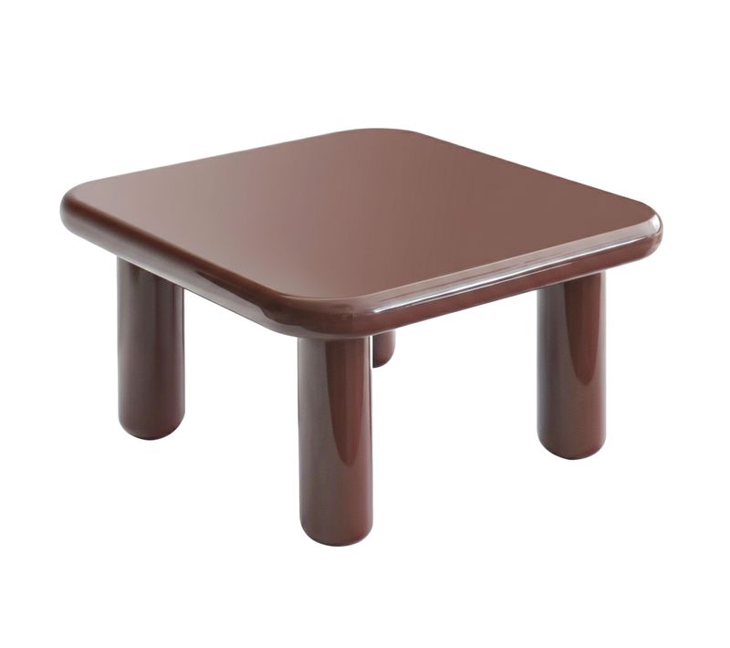 Table Basse Carrée 75 Cm En Mdf Effet Laqué Bordeaux  Luma