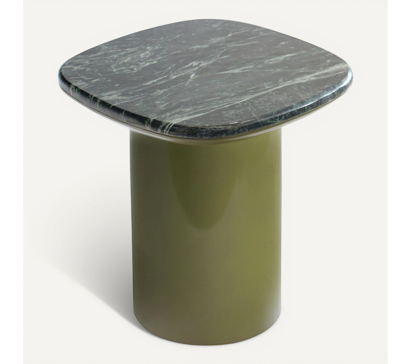 Table Basse Bout De Canapé En Marbre Carré Vert Olive 42 X 42 Cm Diana