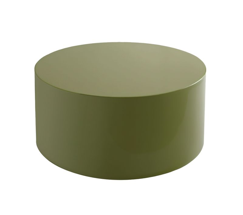 Table Basse Ronde 80 Cm En Mdf Effet Laqué Vert Olive Espilon
