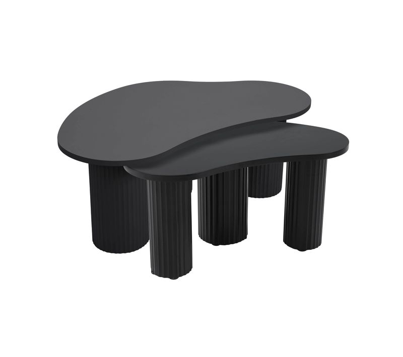 Table Basse Gigogne En Mélaminé Noir