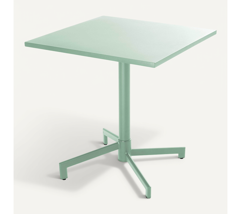 Table De Jardin Carrée Bistrot Avec Plateau Rabattable 70cm Vert Sauge