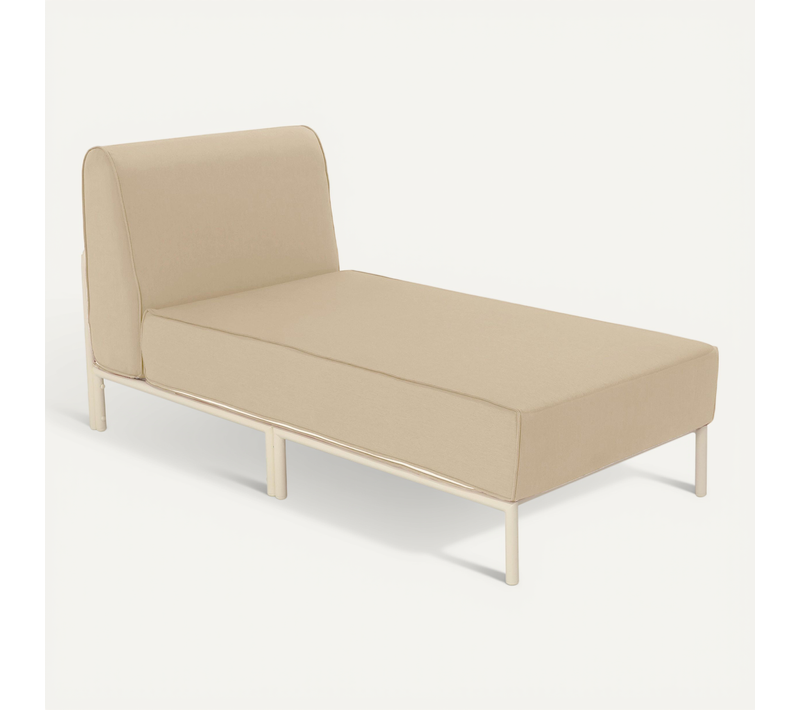 Méridienne Pour Salon De Jardin Modulable En Tissu Beige Patio