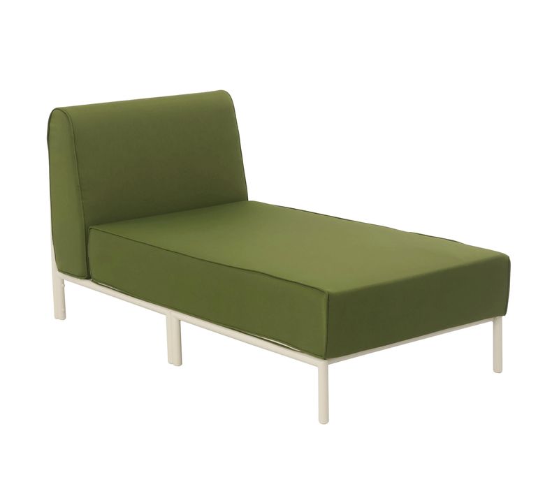 Méridienne Pour Salon De Jardin Modulable En Tissu Vert Kaki Patio