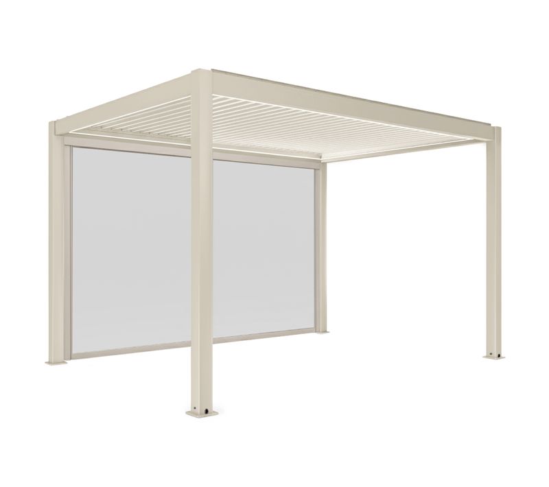 Pergola Bioclimatique Autoportée Motorisée Éclairée 3 X 4m Et 1 Store