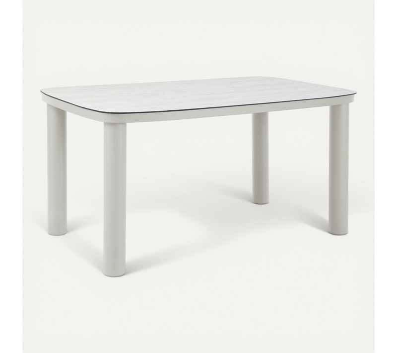Table De Jardin Structure En Aluminium 6 Personnes L150x90cm Beige