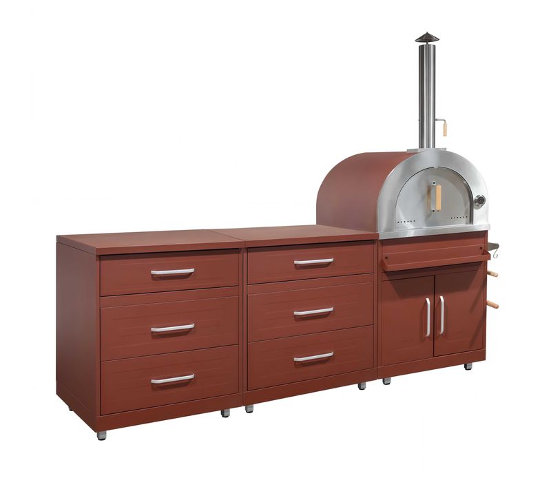 Cuisine D'extérieur 3 éléments Avec Four à Pizza Brique Memphis