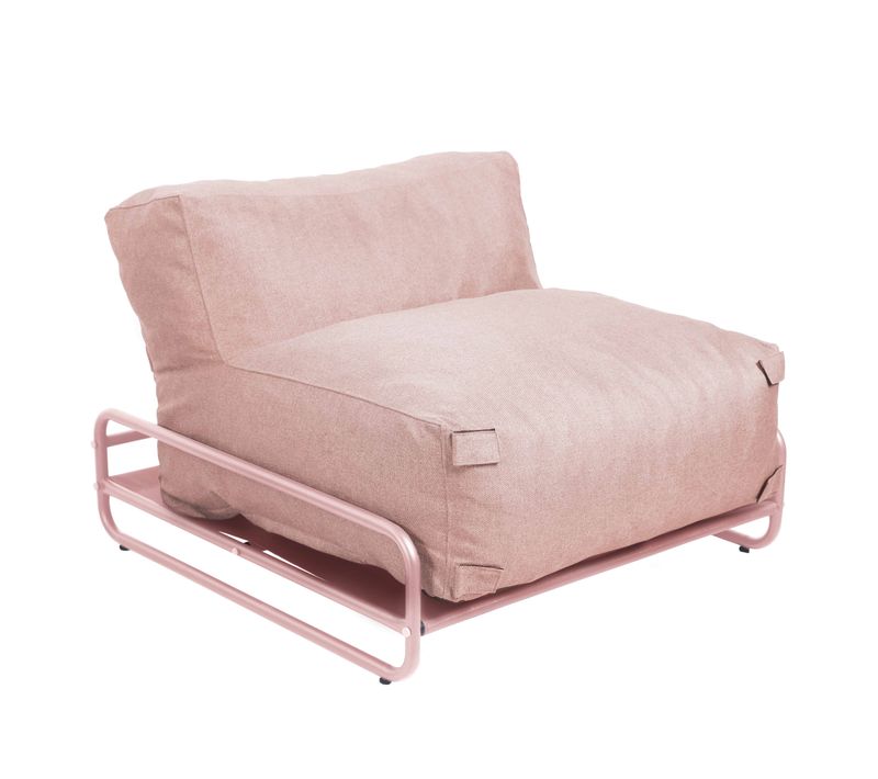 Chauffeuse Pour Salon De Jardin Modulable Avec Structure Rose Poudré