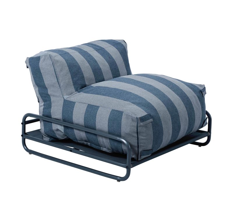 Chauffeuse Rayée Salon De Jardin Modulable Et Structure Bleu Pacific
