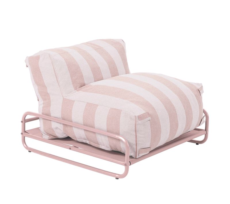 Chauffeuse Rayée Salon De Jardin Modulable Et Structure Rose Poudré