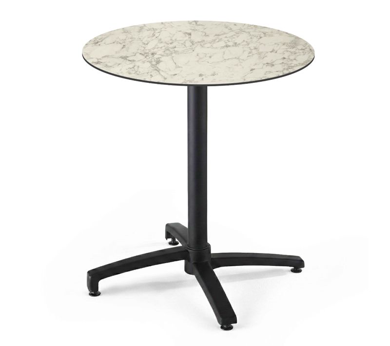 Table Bistrot De Jardin Ronde Inclinable 70 Cm 4 Places Marbre Opera