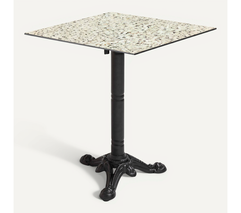 Table Bistrot De Jardin Carrée Inclinable 60 Cm 4 Places Terrazzo Opera