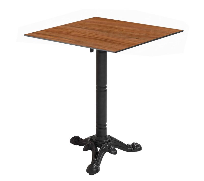 Table Bistrot De Jardin Carrée Inclinable 60 Cm 4 Places Chêne Foncé