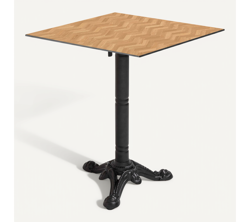 Table Bistrot De Jardin Carrée Inclinable 60 Cm 4 Places Chevron Opera