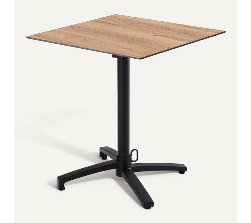 Table Bistrot De Jardin Carrée Inclinable 60cm 4 Places Chêne Opera
