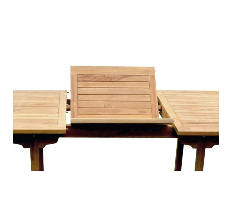 Kajang : Salon De Jardin Teck Massif 6 Personnes - Table Rectangle + 4 Chaises + 2 Fauteuils