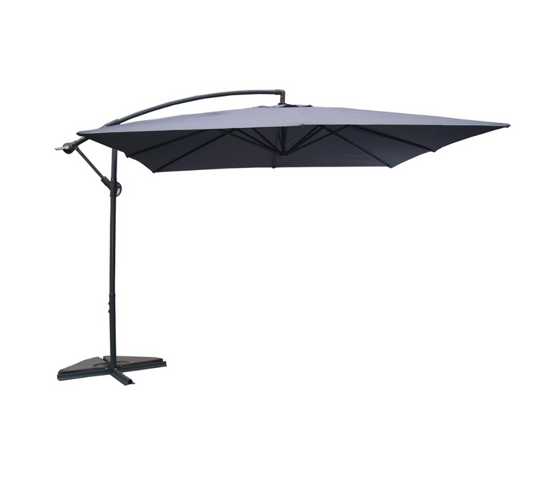Solenzara - Parasol Carré 3x3 Déporté Gris En Aluminium