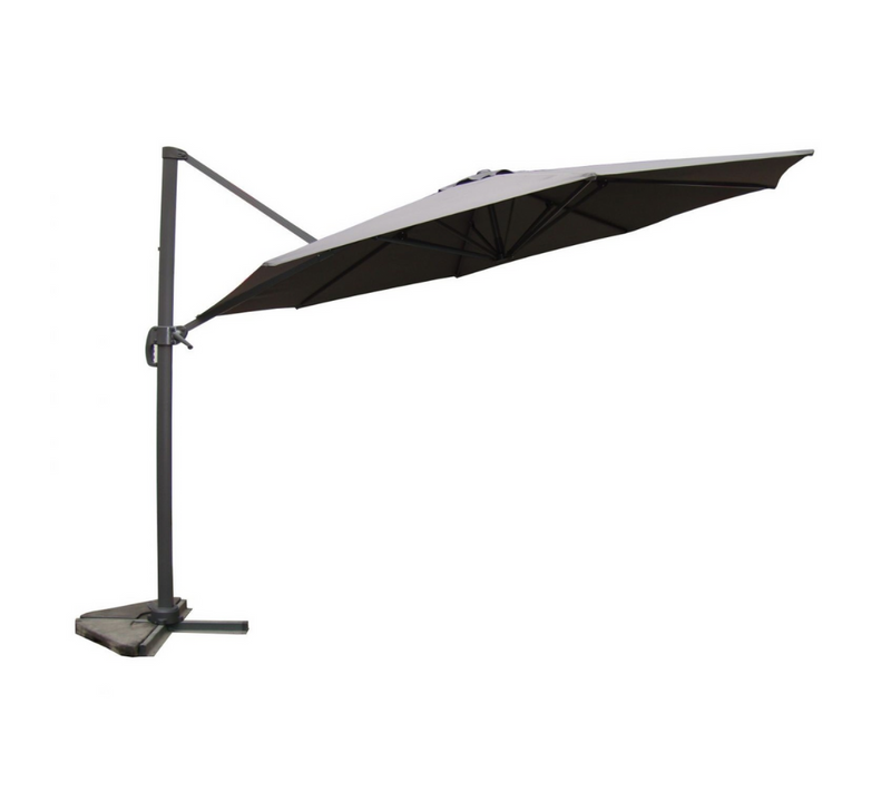 Castillo - Parasol Octogonal D. 350cm Déporté Gris En Aluminium