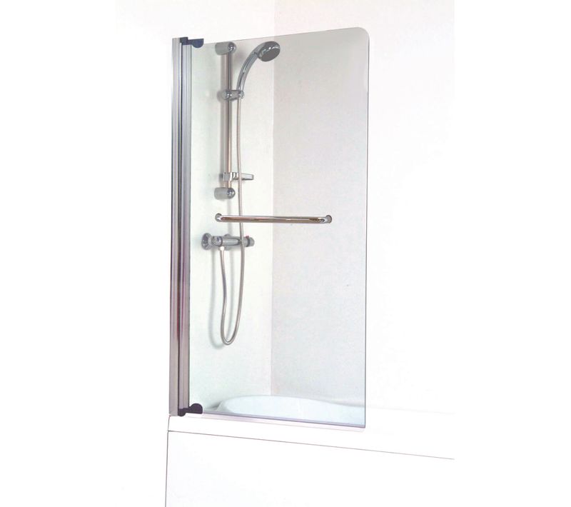 Pare-baignoire Sandra 1v - Paroi 80x140x0,4cm - Verre Trempé - Finition Chromé