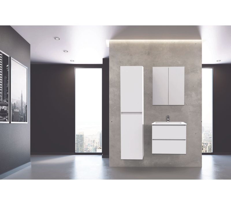 Meuble De Salle De Bain à Suspendre Max - L60cm - Blanc - Mat - Livré Monté