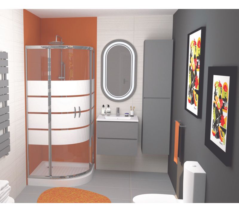 Meuble De Salle De Bain à Suspendre Max - L60cm - Anthracite - Mat - Livré Monté