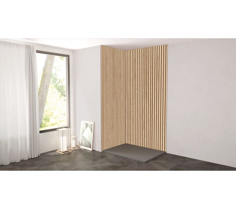 Pack Complet De Montage Panneaux Muraux Tasseau Bois 120 Cm - Profilé Chromé Inclus