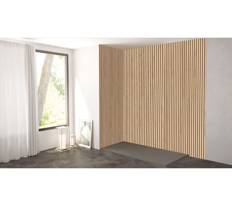 Pack Complet De Montage Panneaux Muraux Tasseau Bois 200 Cm - Profilé Chromé Inclus