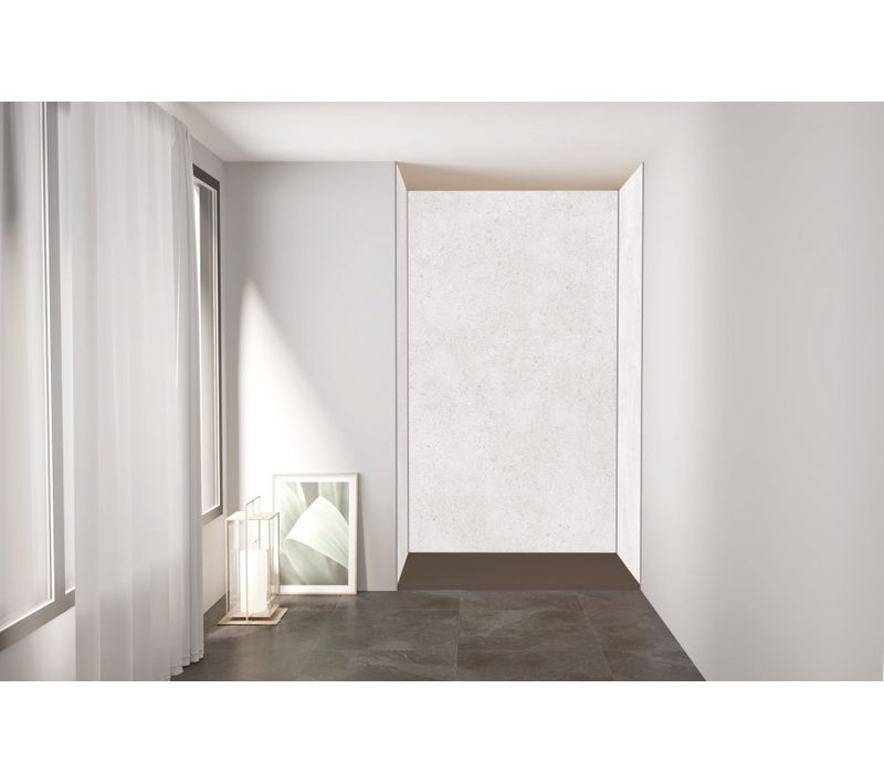 Pack Montage 3 Panneaux Muraux En Niche - Terrazzo 120 Cm - Profilés Chromés