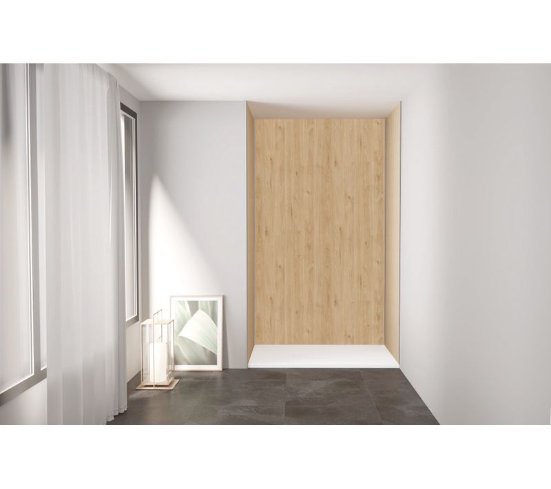 Pack De Montage 3 Panneaux Muraux En Niche - Bois 120 Cm - Profilés Chromés
