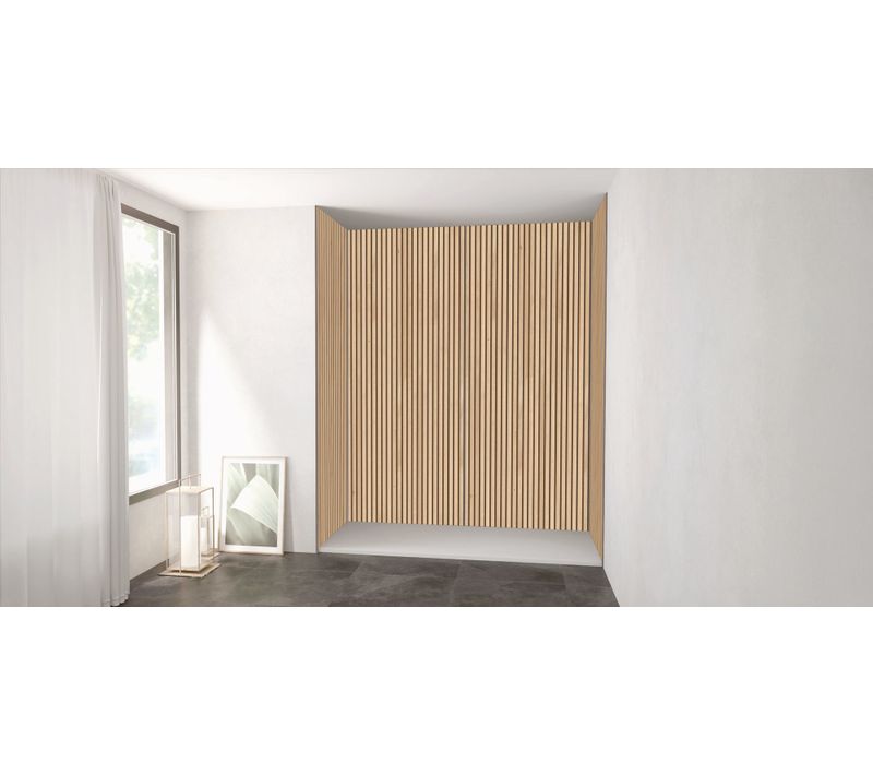 Pack Montage 4 Panneaux Muraux En Niche - Tasseau Bois 200 Cm - Profilés Chromés