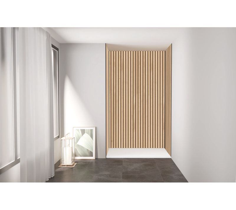 Pack Montage 3 Panneaux Muraux En Niche - Tasseau Bois 120 Cm - Profilés Noirs