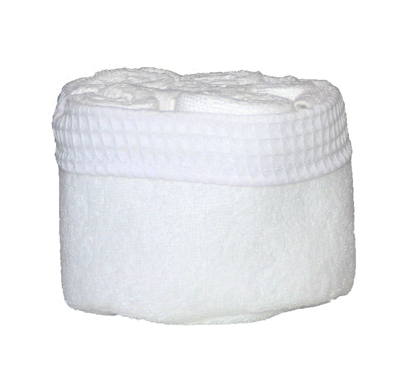 Panier Invité Avec Serviettes - 30x30 Cm - Blanc