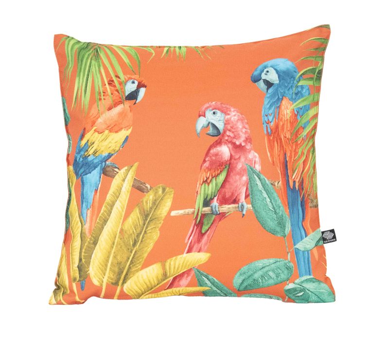 Coussin Outdoor Imprimé Perroquets - 45x45 Cm - Orange