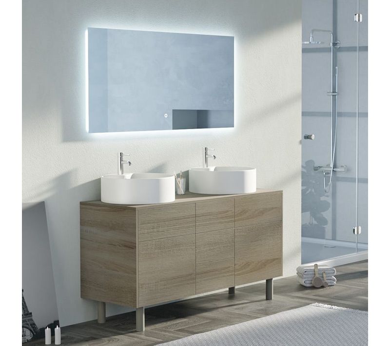 Meuble Double Vasque Venezia Scandinave (sans Miroir)