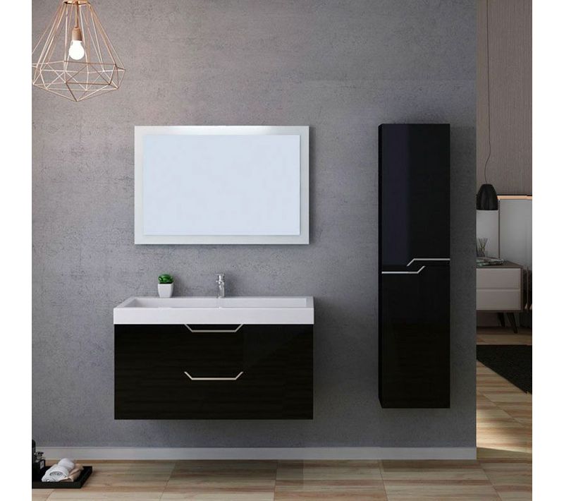 Meuble De Salle De Bain Calabro 1000 Noir