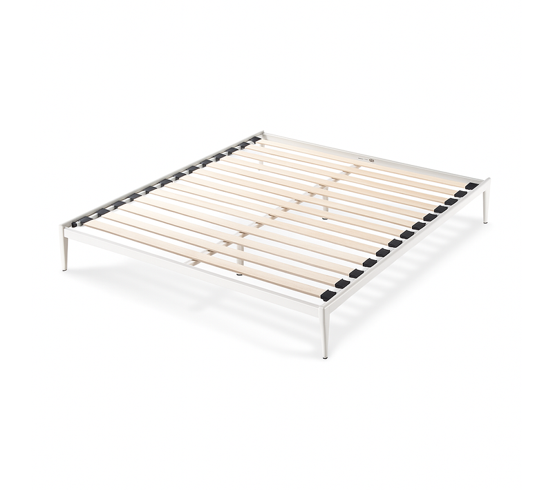 Sommier Métallique 140x190 Style Industriel Noir - Cadre à Lattes Larges - Design Style Urbain