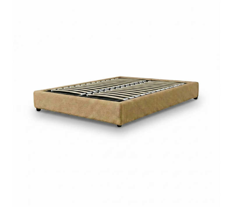 Lit Coffre Vegas 160x200 Cm – Tissu Bouclette Camel – Grand Espace De Stockage
