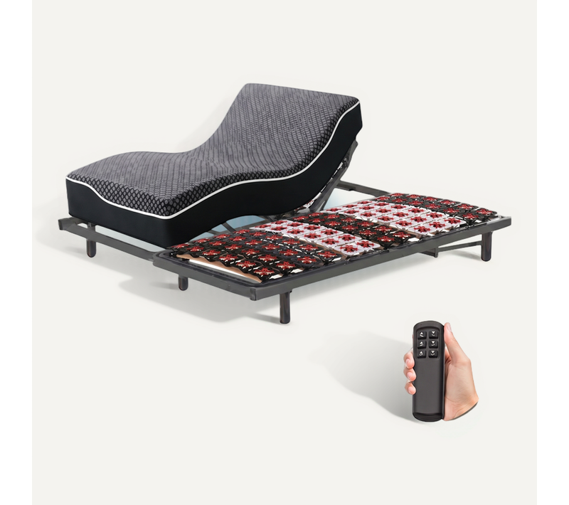 Sommier électrique Technoflex - 140x190 Cm - Matelas mousse à Mémoire De Forme 23 Cm D'épaisseur