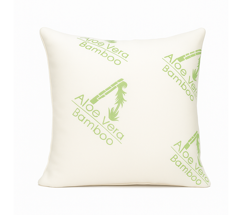 Oreiller Aloe Vera Microfibre Hypoallergénique, Bambou - Collection Natura - 60 X 60 Cm