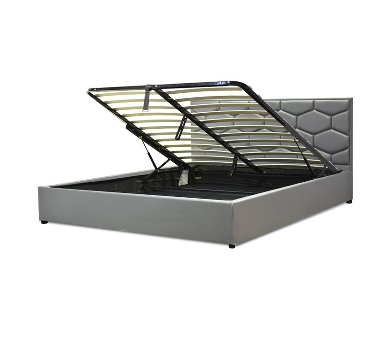 Lit Coffre Clémentine Deluxe : Tissu Et Sommier à Lattes - 180x200 Cm