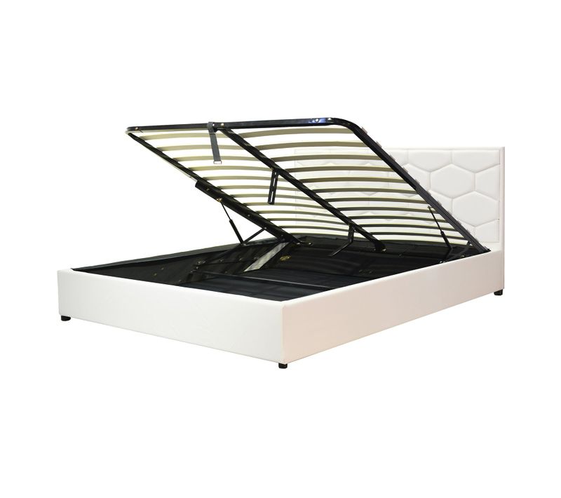 Lit Coffre Clémentine Deluxe : Tissu Et Sommier à Lattes - 140x190 Cm