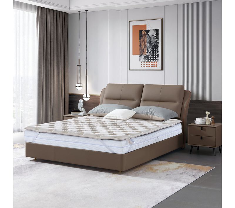 Surmatelas 90x190cm Bamboo Relax - Mémoire De Forme Et Latex - 7 Zones De Confort