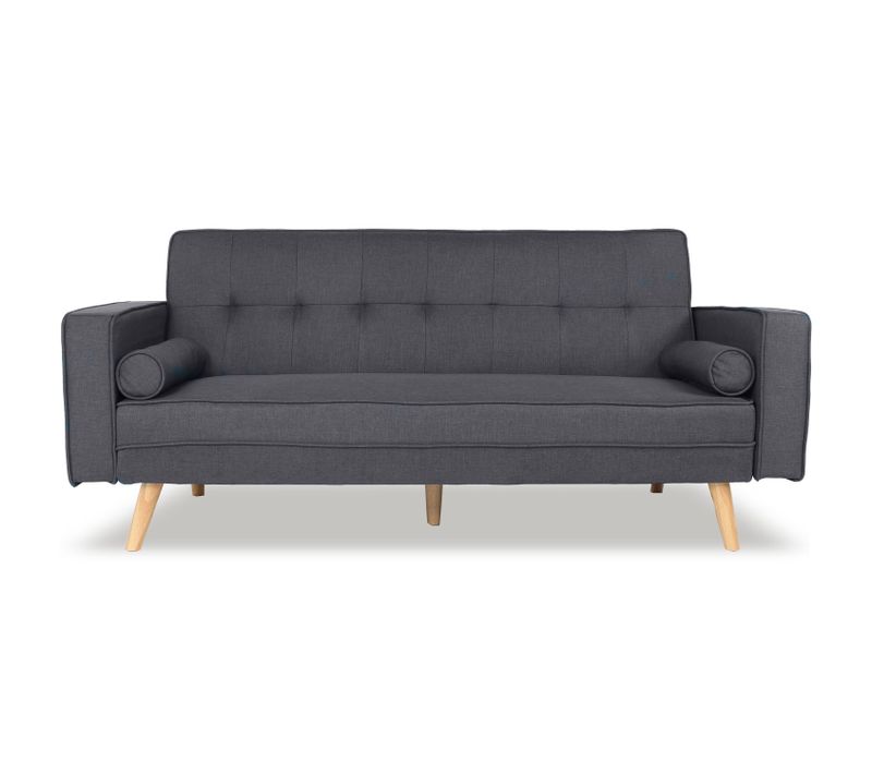 Canapé Convertible Scandinave Tao Tissu Gris Foncé