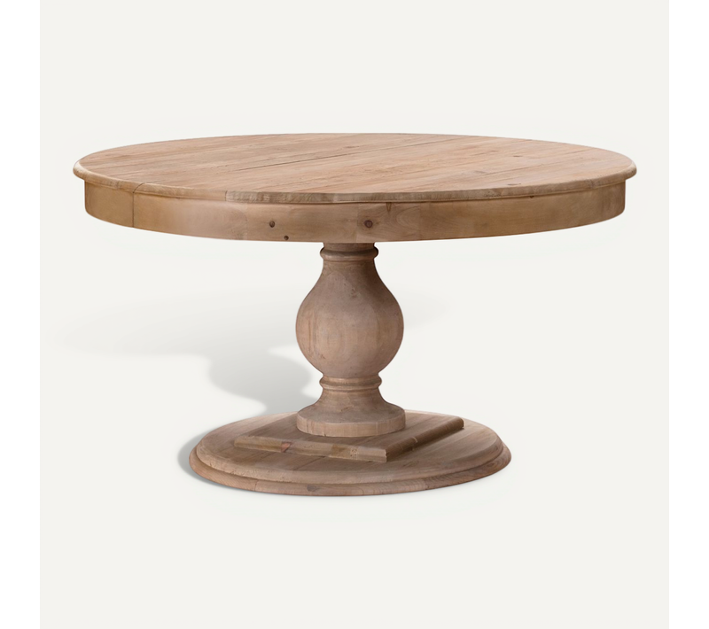Table Ronde Extensible En Bois Massif Héloïse Bois Naturel Et Pied Naturel