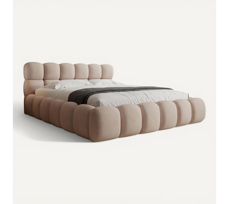 Lit Coffre Tomaso 160x200cm Velours Beige