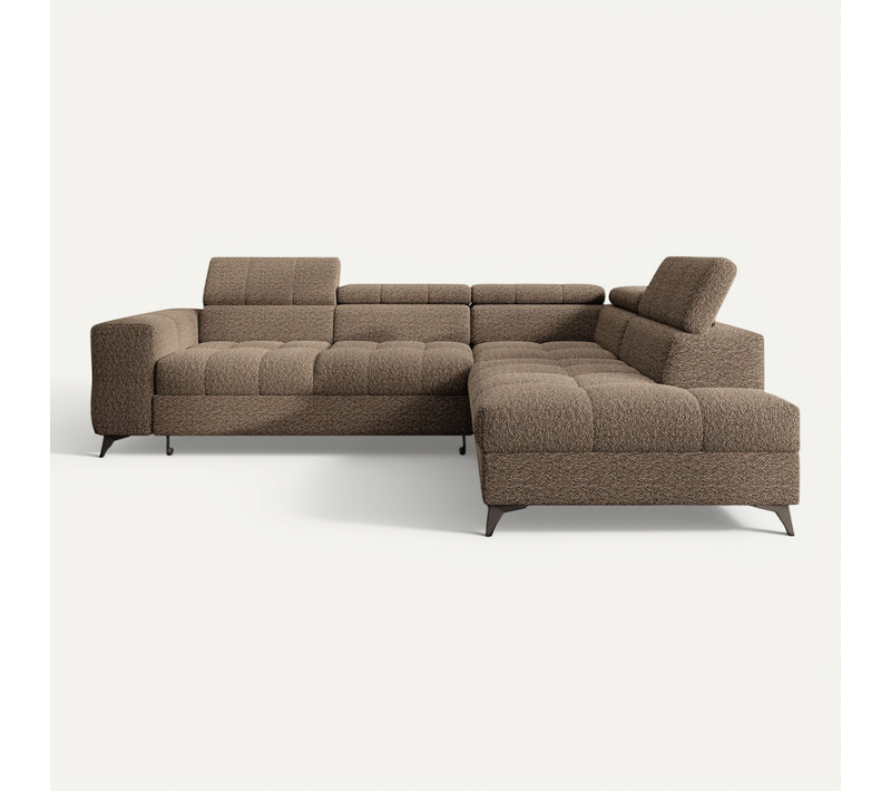 Canapé D'angle Droit Convertible Gaspard Bouclette Taupe
