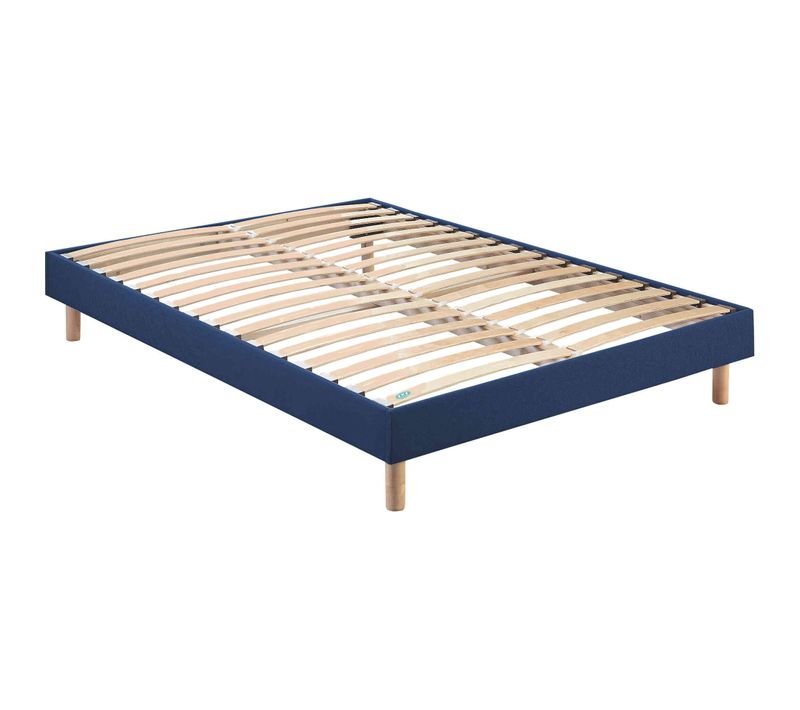 Sommier Déco En Kit à Lattes Tapissier Bleu 90x200