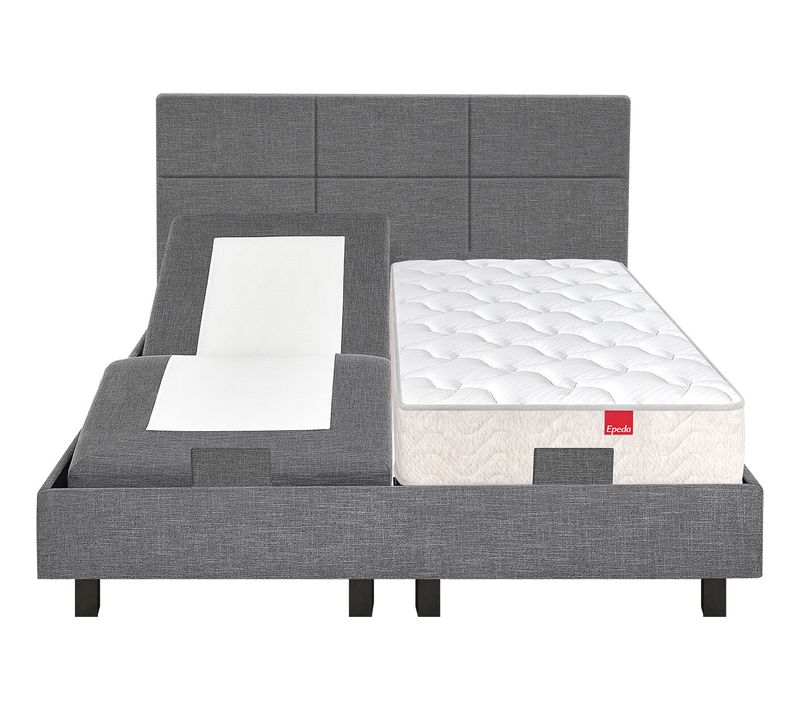 Sommier relaxation 2x80x200 cm EPEDA ZEN tissu gris anthracite